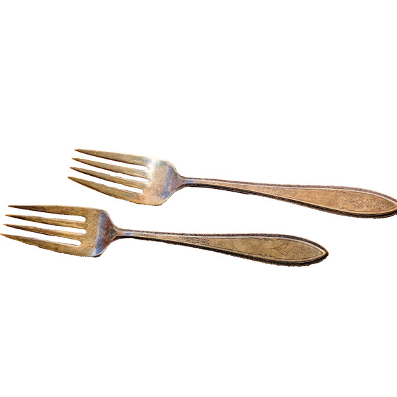 Set 2 Salad Forks 1847 Rogers Bros Golden ARGOSY International SilverPlate 1926 - Picture 1 of 9